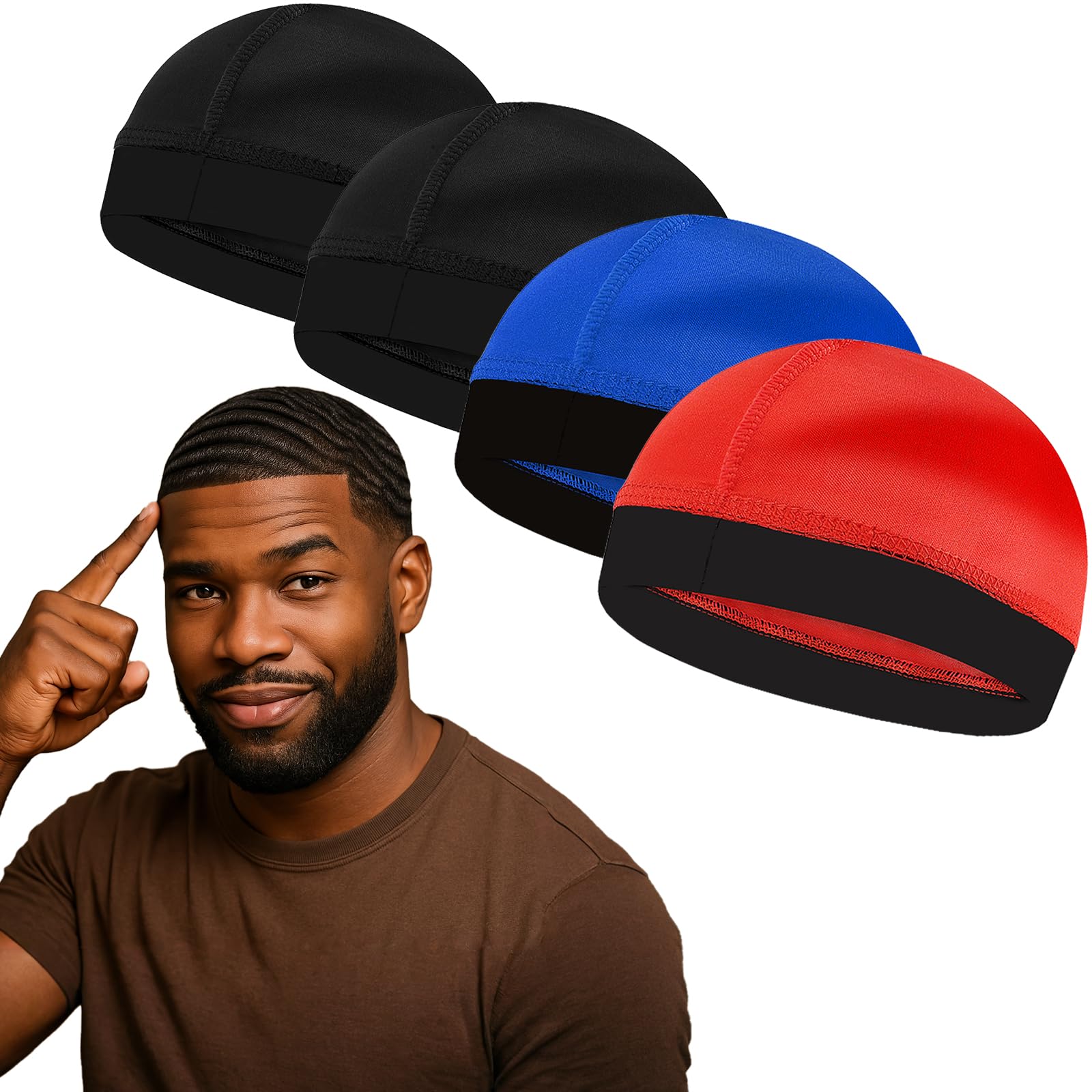 Pcs Wave Cap Silky Stocking Wave Caps for men, Good Compression Over Durag