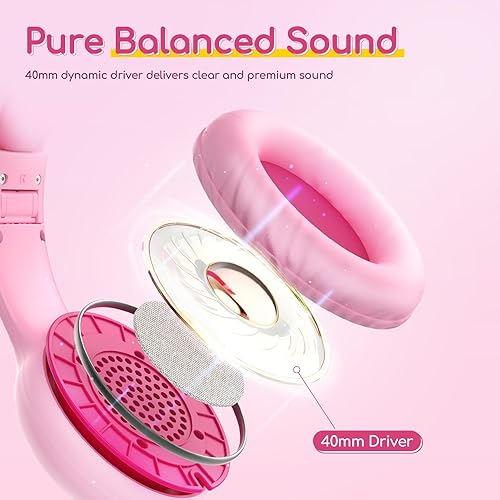 Miniatura 6 de EarFun Auriculares para niños con cable con micrófono, auriculares de límite de volumen de 8594 dB para niños, auriculares portátiles con cable con