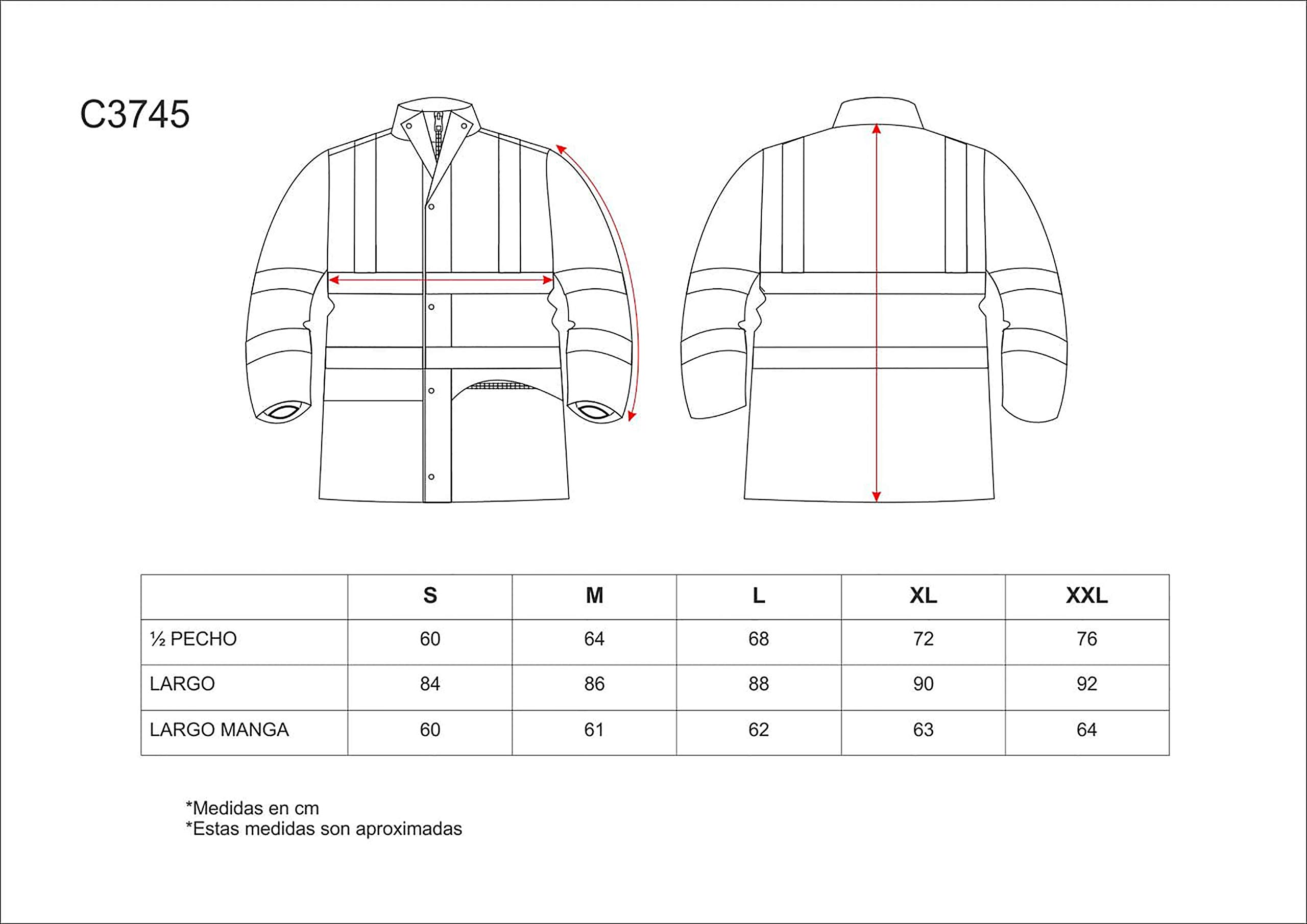 WORKTEAM Parka Convertible 4 en 1 Alta Visibilidad, Impermeable y con Chaqueta Interior Softshell Desmontable, Cintas Reflectantes, Protección Frío y Lluvia. Hombre