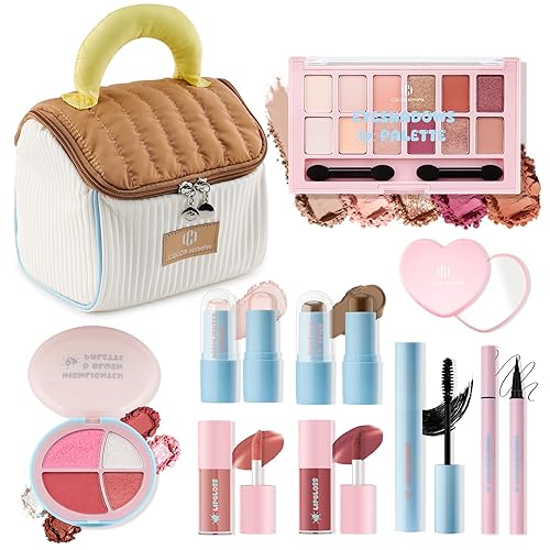 Miniatura 10 de Color Nymph Juego de maquillaje para niñas y mujeres adolescentes con bolsa de mano Cutie Pie, juego completo de maquillaje para mujeres con sombra