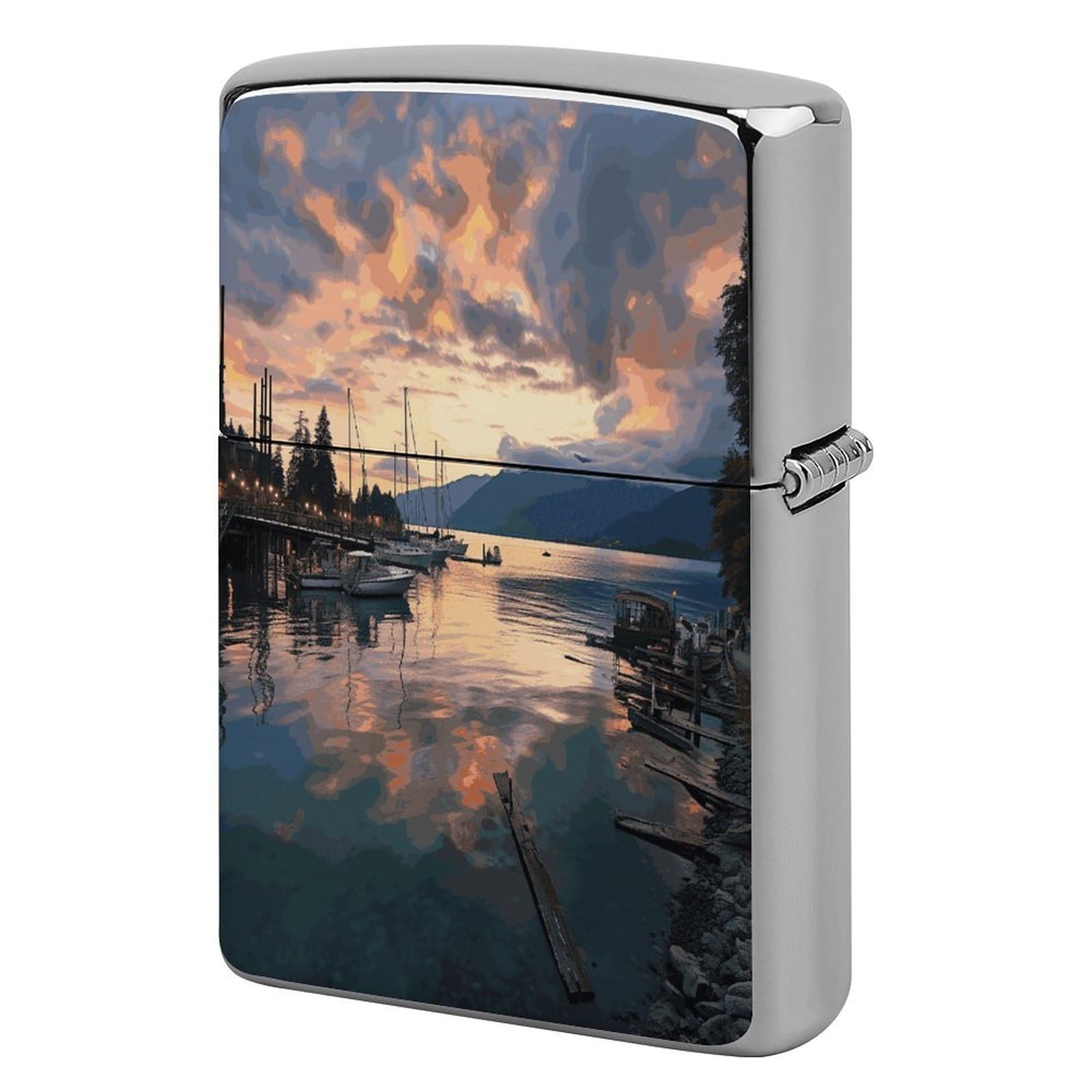 Fodpand Style Evening In Vancouver Metal Lighter Case Cover Lighter Sleeve