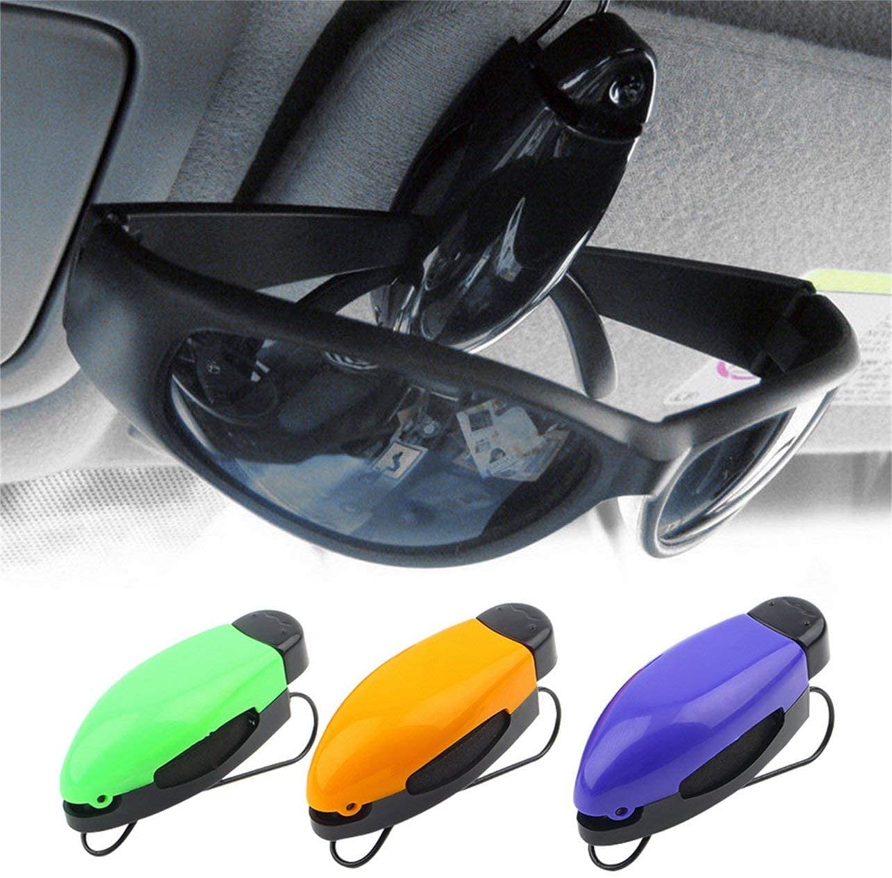 Sunglasses Clip ABS Car Vehicle Sun Visor Sunglasses Eyeglasses Glasses Holder Card Ticket Pen Clip Automotive Accessories - — view 4