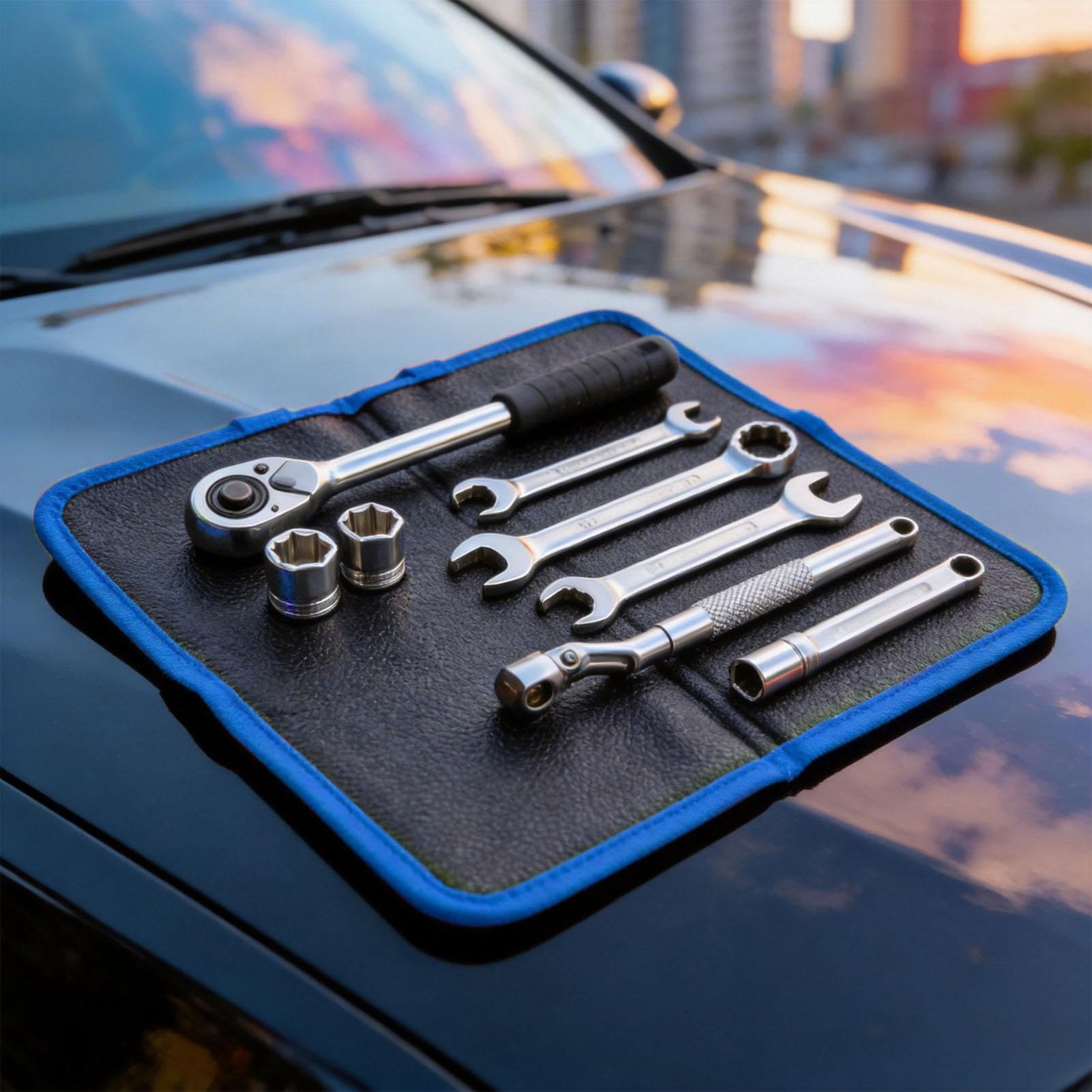 Tapete magnético,Base Plegable Antideslizante para Piezas | Alfombra Magnética Grande para Mecánicos - para Taller Mecánico Garaje y Automóviles Electrónica del Hogar Llaves y