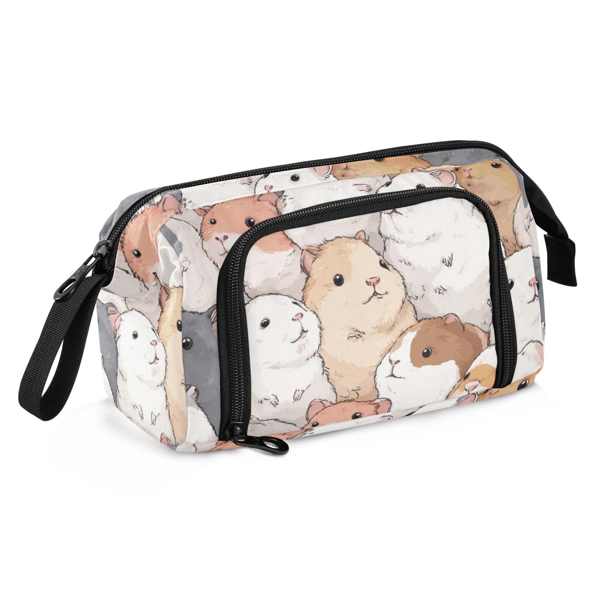Fisyme Kawaii Hamster Pencil Case Large Capacity Pen Bags Box Big Makeup Pouch Organizer