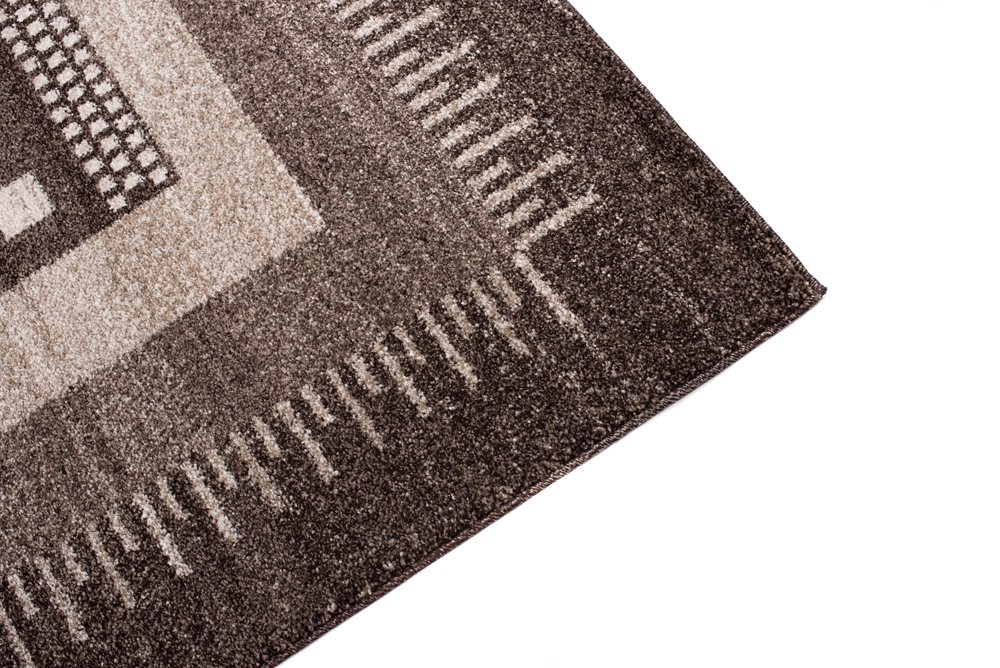 TAPISO Sari Alfombra de Pelo Corto Suave Diseño Moderno Beige Oscuro Ikat Abstracto Alfombra de Salón Dormitorio Habitación Comedor Oeko-Tex 180 x 260 cm