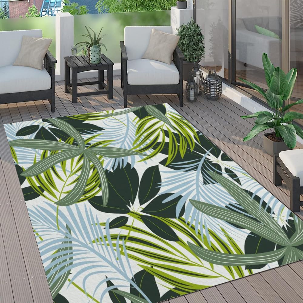 Tapis de sol vert de 1,5 x 2,1 m créez une ambiance tropicale douce dans votre salon et chambre