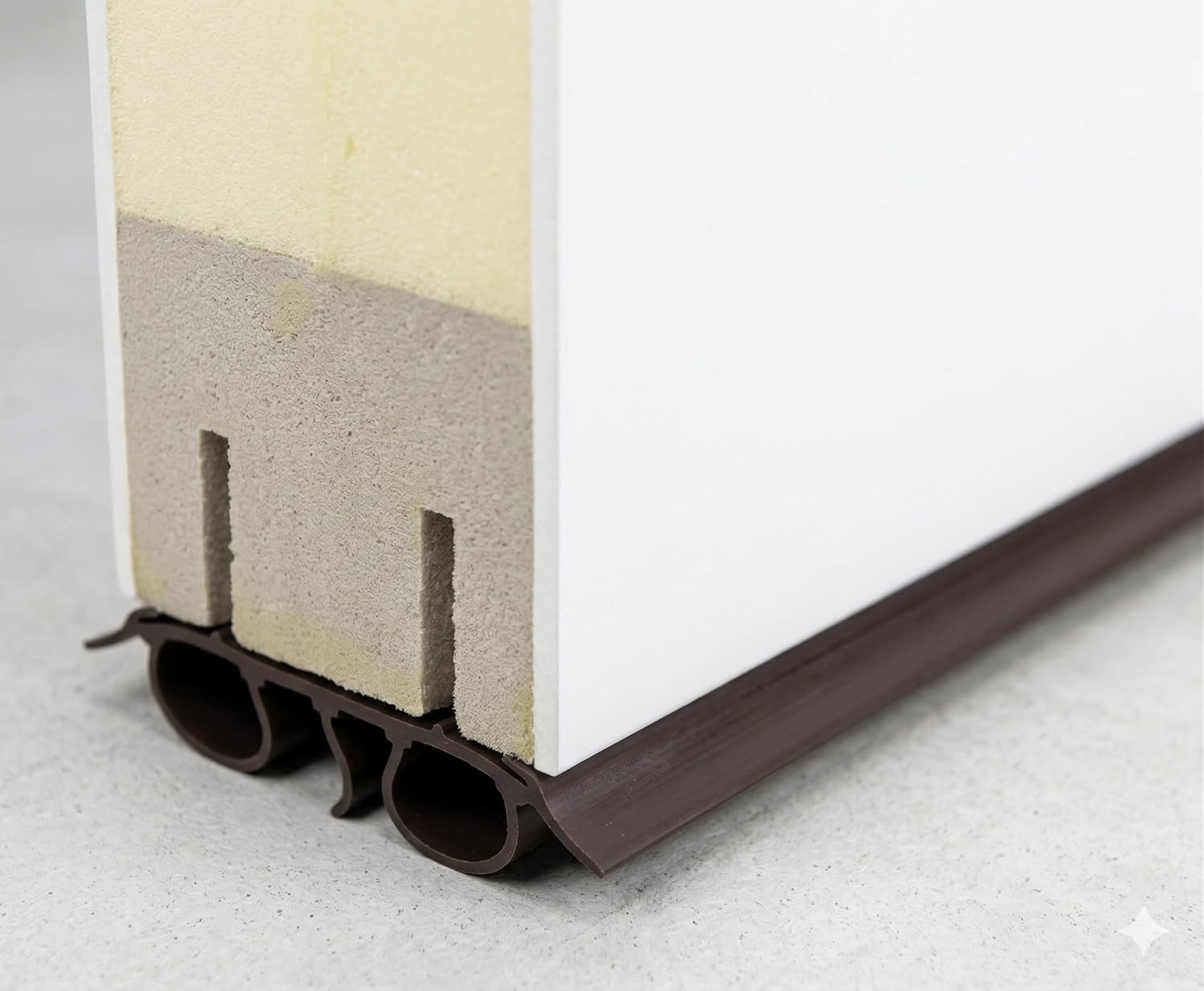 32 Inch Fixed Kerf Double Bubble Vinyl Door Sweep 2 Pack Brown, Exterior Door Bottom Seal, Kerf Door Seal for Steel and Fiberglass Doors Avodah Hardware