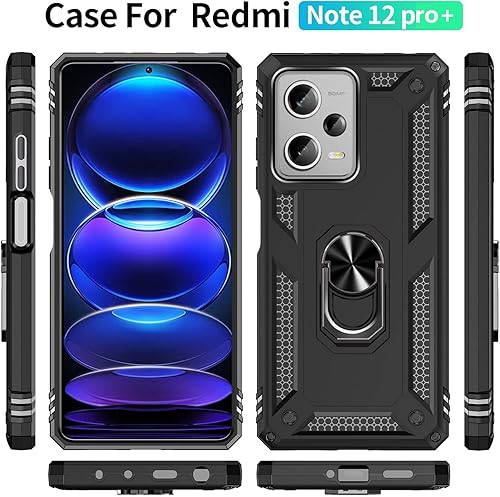 Miniatura 6 de Funda para Xiaomi redmi Note 12 Pro Plus 5G con protector de pantalla, soporte delgado protección militar a prueba de golpes Armor Defender Funda