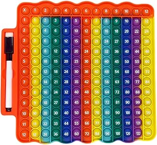 e2 Multiplication Games Flash Cards 3rd Grade pop Fidget Learning Toy Educational Math Game Board with Marker Multiplication Chart Table 12x12 Math Addition Fidget Game Stress Relieving Toy