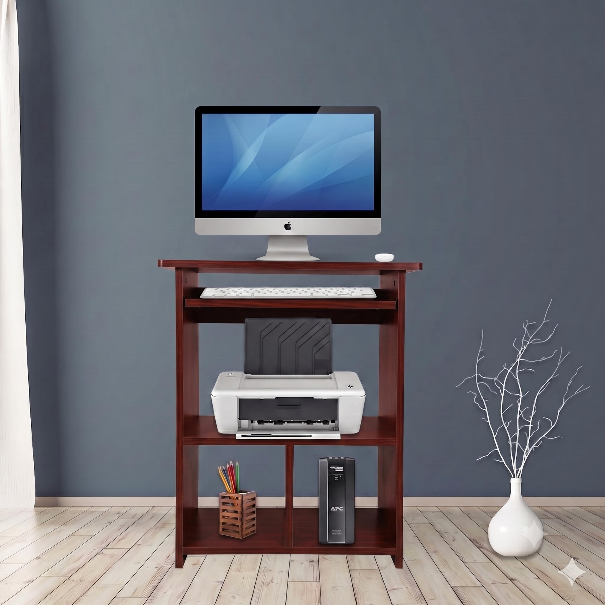 Purple Furniture Engineered Wood Elite Home Office Computer Table,Study Desk,Writing Desk and Lap Desk for Students,Kids and Adults(Matte Finish, Do-It-Yourself, Small) (Mahogany)