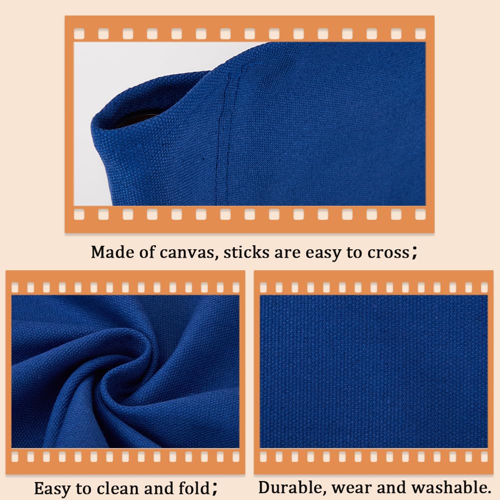 GORGECRAFT 1 Set Coprisedili di Ricambio per Sedia Da Regista Blu Marino Sedia Da Regista Fodera In Tela Kit Sedile e Schienale con Bastone di Legno per Casual Trucco Casa Giardino All'Aperto
