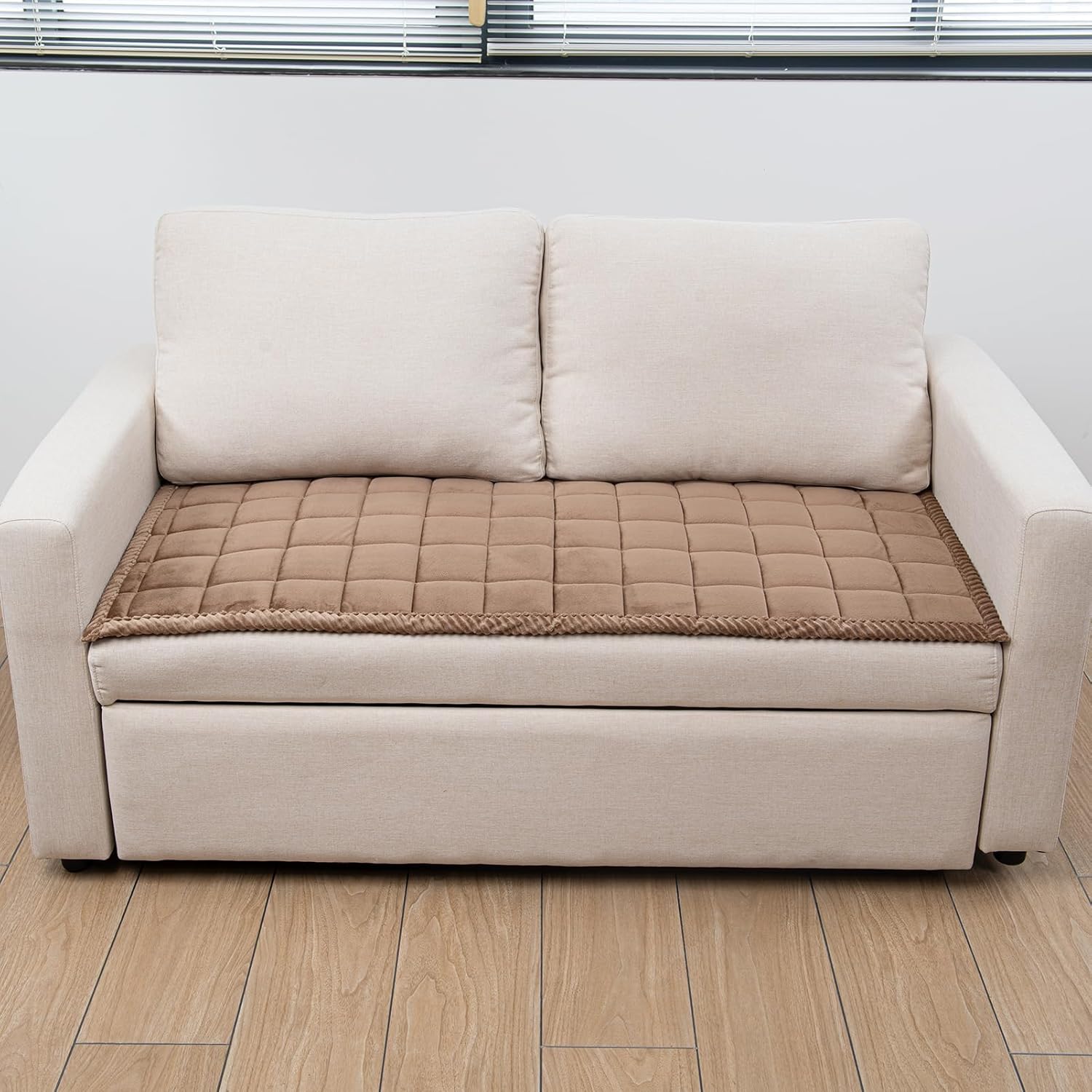 Couch Cover for Dogs Washable Pet Bed Fuzzy Pet Couch Covers Nonslip Couch Slipcover for Dogs, Kids, Pets Friendly Sofa Cover Loveseat Covers (Brown, 21''x59''/Rectangular)