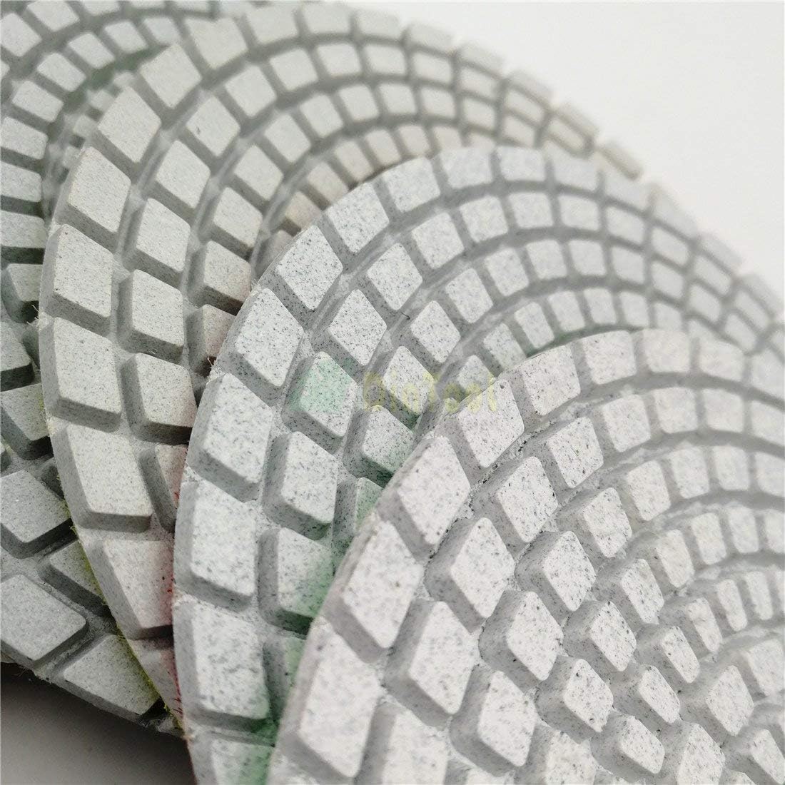 SHDIATOOL Diamond Polishing Pads Kit for Granite Marble Stone Tiles Including 7 Piece Dry Pads Plus 8 Pieces Wet Pads Plus 2 Kinds Backer