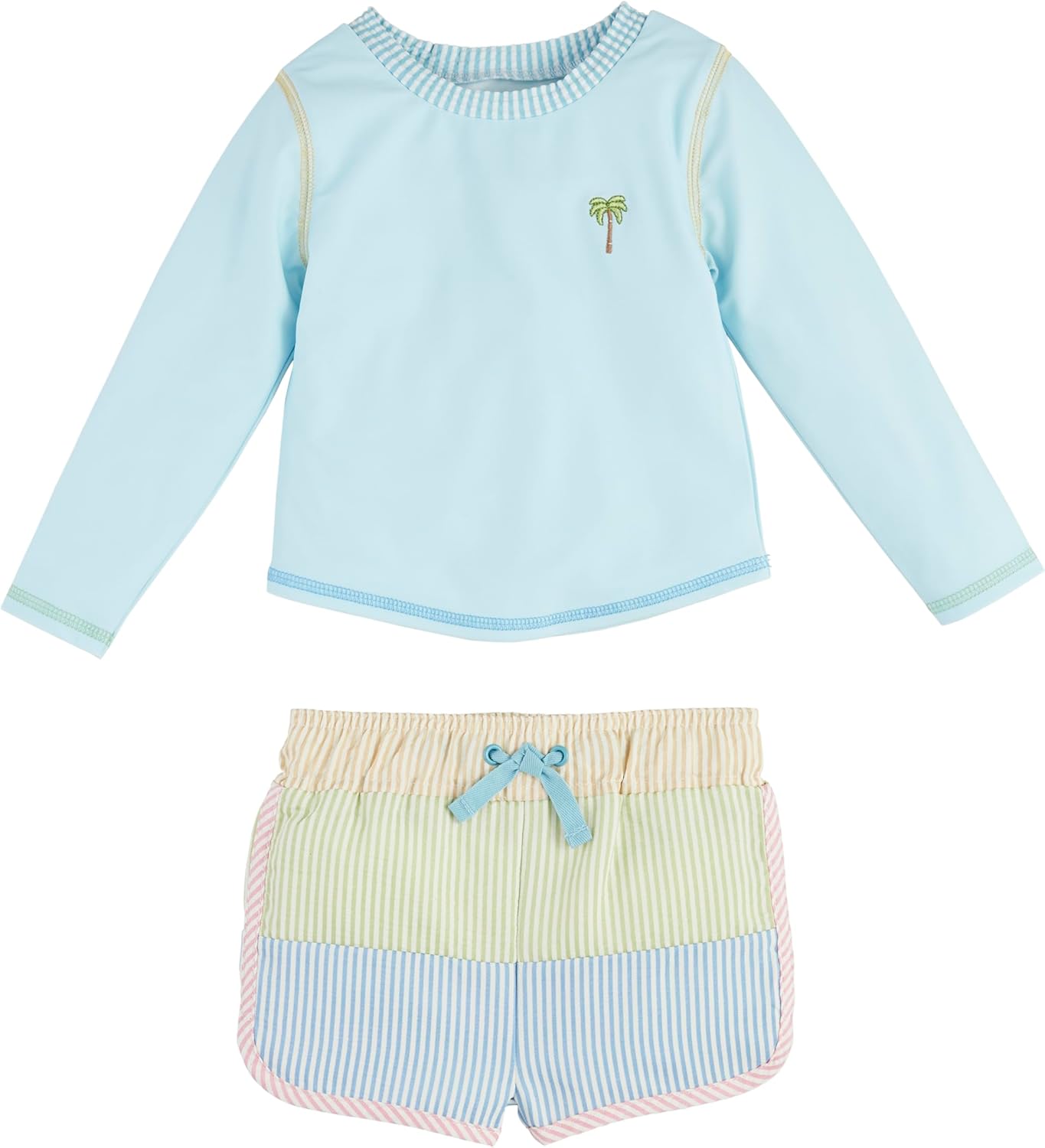 Mud Pie Children's Seersucker Rashguard Set; 4T-5T