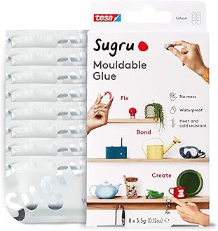 Sugru Silicone Super Glue - Waterproof All-Purpose Wall Putty + Moldable Glue for Crafting + DIY Home Improvement - Removable + Kid-Safe - Indoor/Outdoor Use - 8 Pack - White (3.5g/ea)