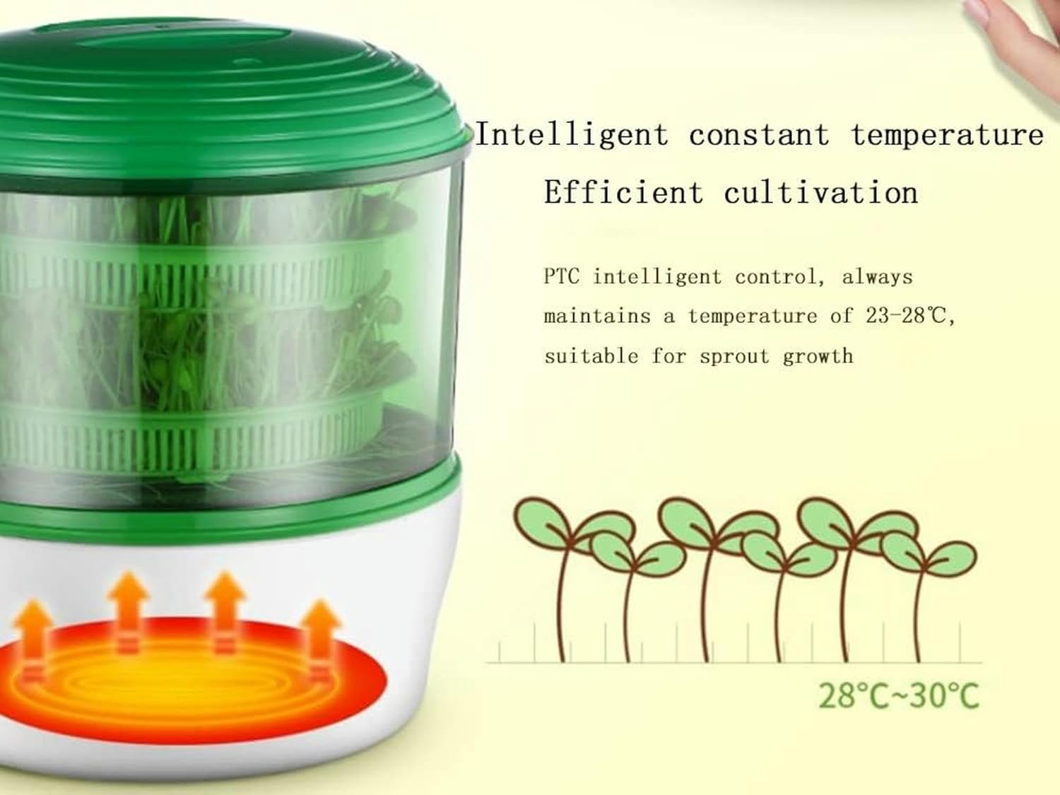 Bean Sprout Machine, Yogurt Machine Seed Germination Kit Automatic Germination Machine Intelligent Irrigation Constant Temperature Electric Germination Machine-1/