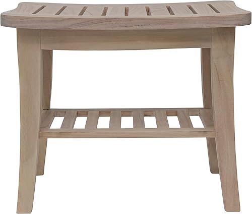 Miniatura 3 de Redmon, Banco de teca con acabado liso de madera gris, completo