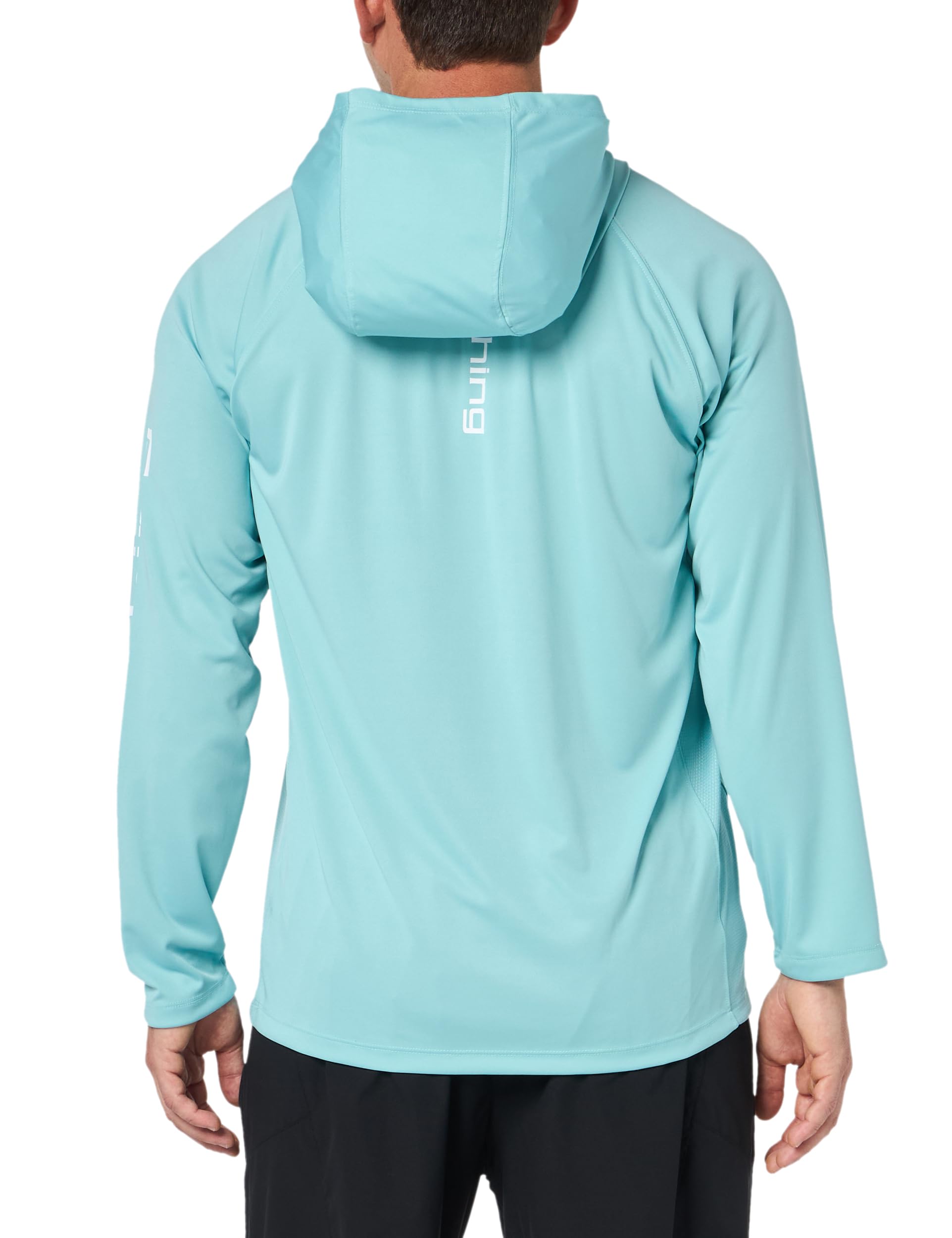 HUK Mens Pursuit Vented Long Sleeve Hoodie, Fishing Shirt with Hood, Marine Blue, X-Large