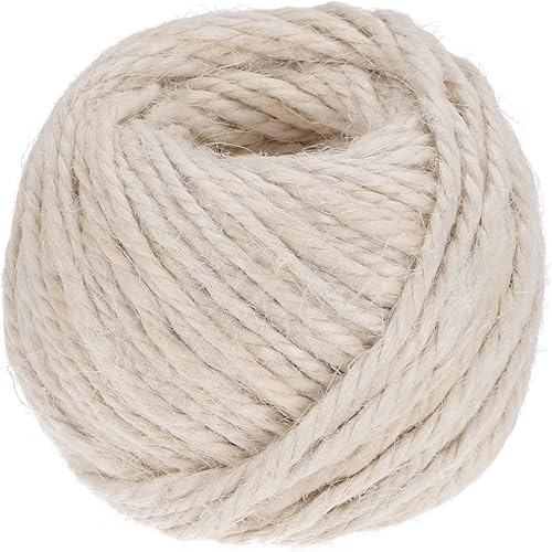 MECCANIXITY Cuerda de jardín de 82 pies de 0.098in, cuerda de yute para manualidades, envoltura de regalos, embalaje, jardinería y decoración de
