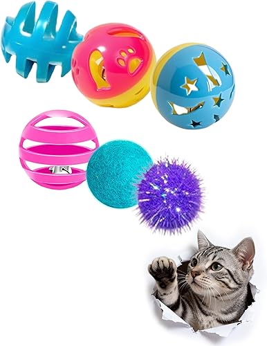 Miniatura 1 de Paquete de 6 juguetes para gatos para gatitos y gatos adultos (1.5 pulgadas, juego básico de juguetes para gatos)