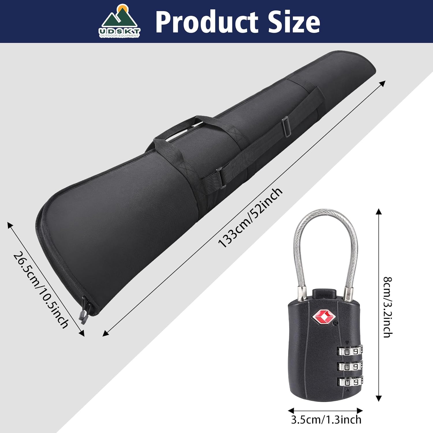 Shotgun Case with TSA locks, Gun Case 52" Thick Padding Rifle Cases, Rifles Bag Accessories Lockable Zippers for Firearm Storage