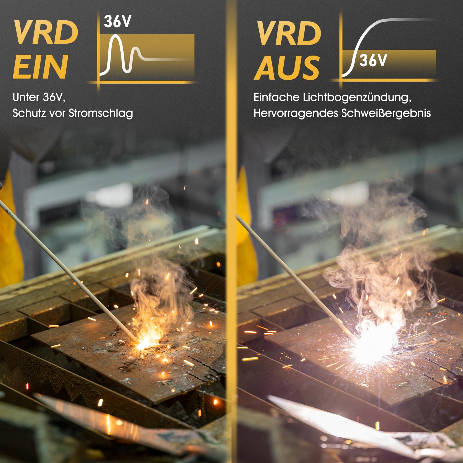 TOOLIOM 135 Ampere 230Volt Schweißgerät, MMA Stick Schweißgerät, Gleichstrom Wechselrichter, Schweißgerät mit Hot Start, Arcforce und Anti-Stick, Tragbares Schweißgerät