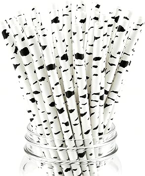 100 Pack Birch Bark Biodegradable Paper Straw for Birthdays, Weddings, Baby Showers Cyber Holiday 2026 Celebrations and Parties