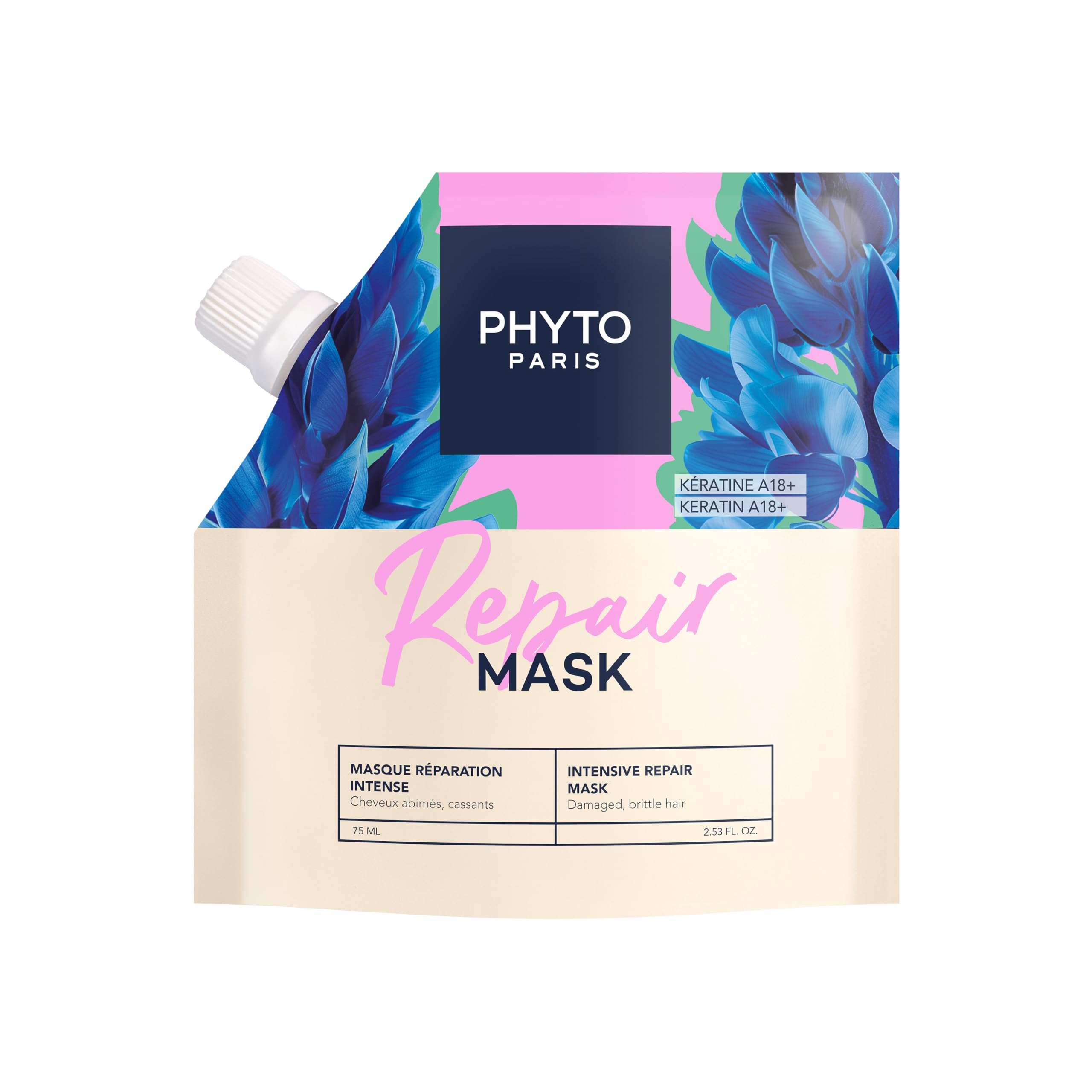 Phyto Paris - Réparation - Mini Masque Cheveux - Réparateur Cheveux Très Abîmés - Répare la Fibre Capillaire en 5 Minutes - Complexe Kératine Végétale A18 - Soin Capillaire