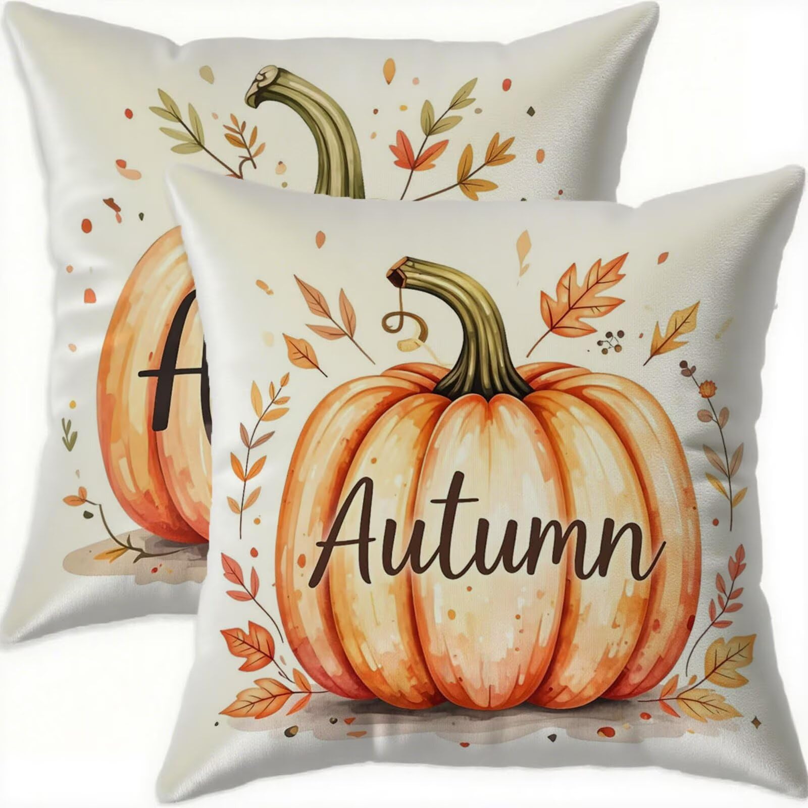 Housse Coussin Automne 60x60cm Velours Doux Décoration Salon et Balcon Confortable