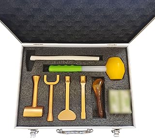 NICHOY Chiropractic Chisel Massage Hammer,Ergonomic Chiropractic Chisel and Hammer,Safe Fatigue Relief Portable for Massage Shop,Cervical Spine Reset(7PCS)