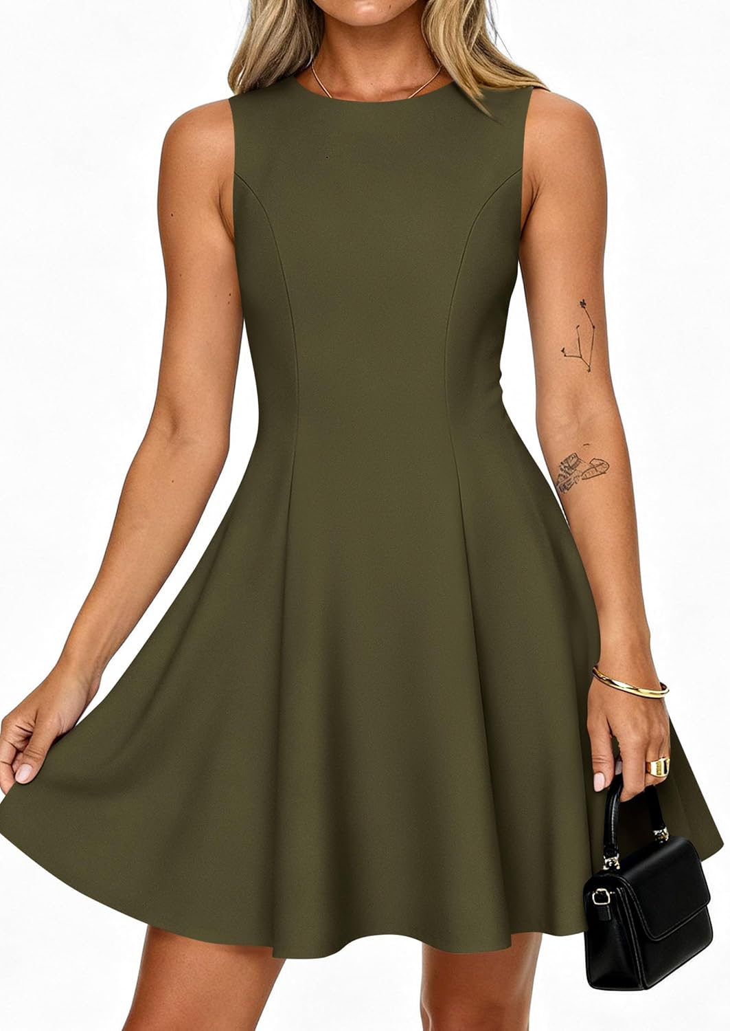 PRETTYGARDEN Cocktail Dresses for Women 2026 Summer Formal Boat Neck A Line Spring Elegant Graduation Party Mini Dress - Image 8