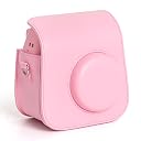 ZIKKON PU Leather Protective Camera Case Pouch Compatible with Fuji-Film Instant Insta-x Mini SE Instant Camera Carrying Bag with Adjustable Shoulder Strap- Pink gallery image