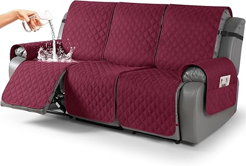 Miniatura 60 de TAOCOCO Fundas reclinables 100% impermeables, fundas de sofá reclinable con correas para las piernas, funda de sofá reclinable reversible para silla