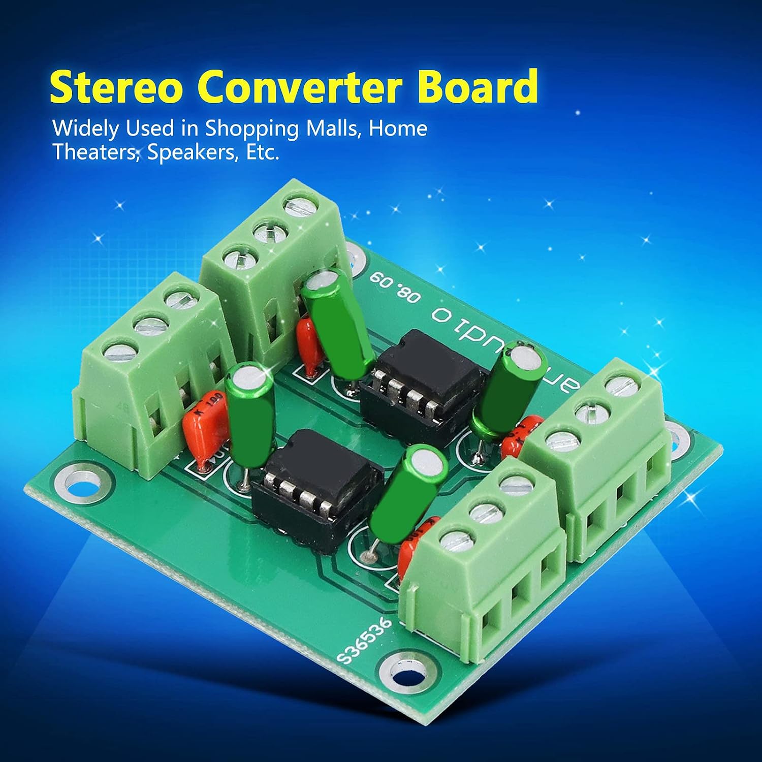 Conversion Board, Channel Unbalanced to Balanced Stereo Converter Board for Shopping Mall for Home Theater for Speaker