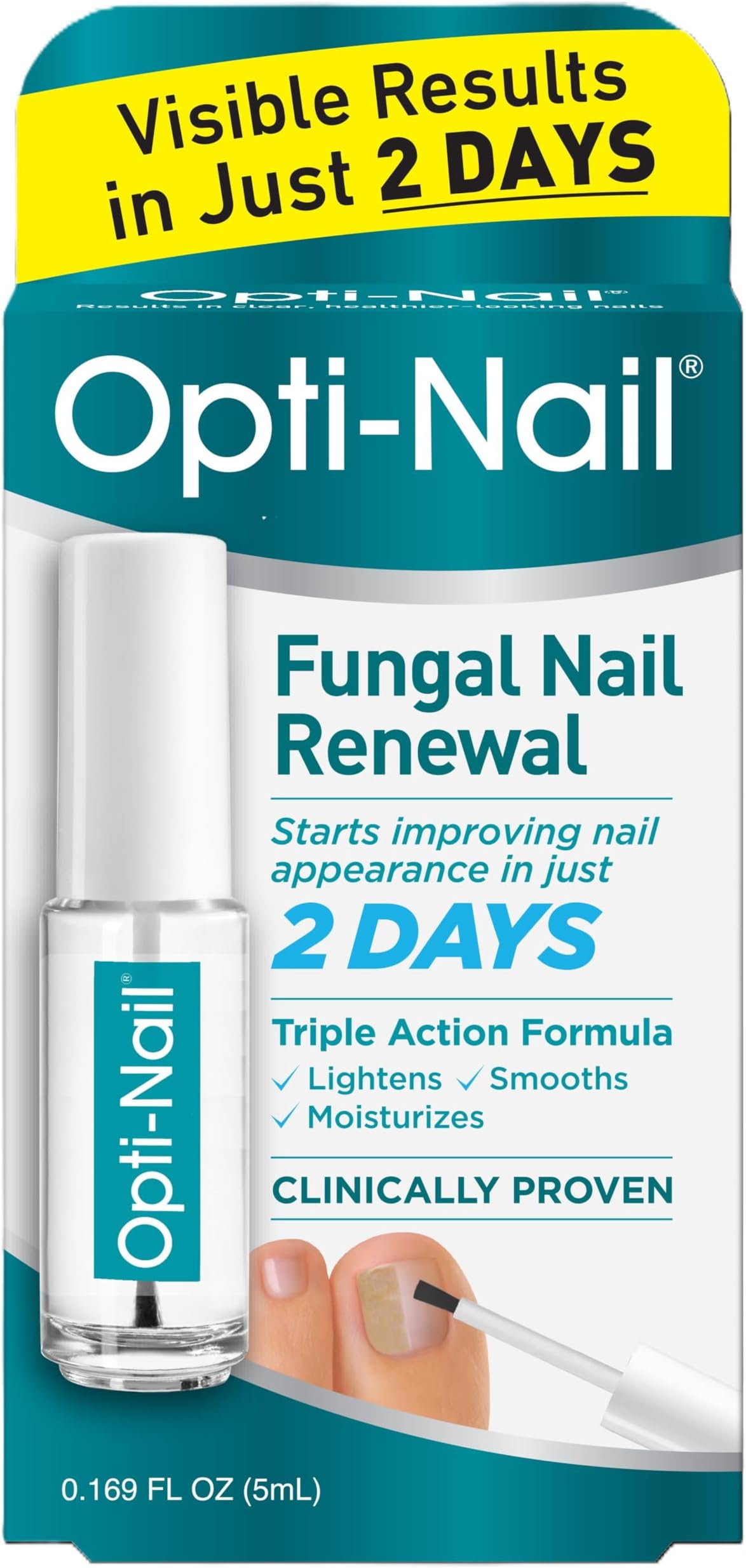 Opti-Nail Fungal Nail Repair for Damaged Nails, with Brush Applicator