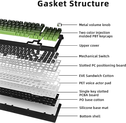Miniatura 6 de KUTETHY KY95 - Teclado mecánico inalámbrico 98%, pantalla LCD y perilla, trimodo BT5.02.4GHzUSB-C intercambiable en caliente, interruptores Kailh