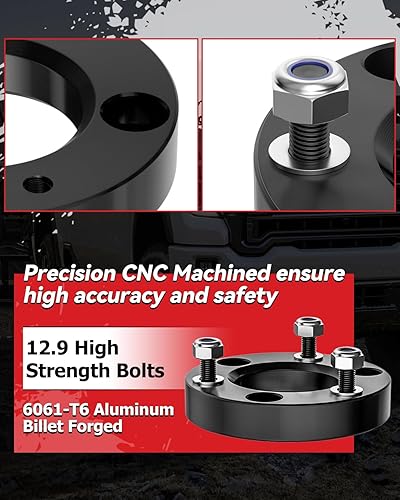 Miniatura 5 de Kit de nivelación de elevación delantera de 1.5" para F150 2004-2024, Expedition 2003-2018, Mark LT 2005-2008, Kit de espaciadores de amortiguador