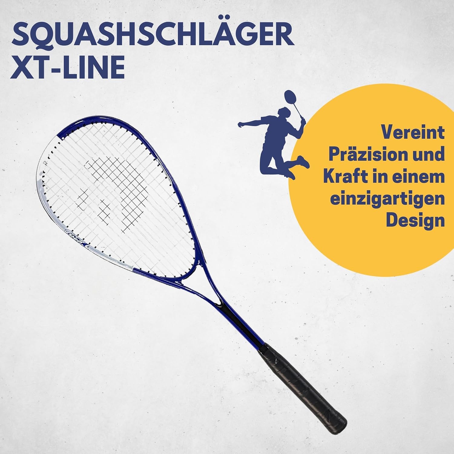 BEST SPORTING Squashschläger XT-Line 59 cm – Leichter Aluminium Racket mit ergonomischem Griff für präzise Schläge – Inklusive Tasche – Für Anfänger