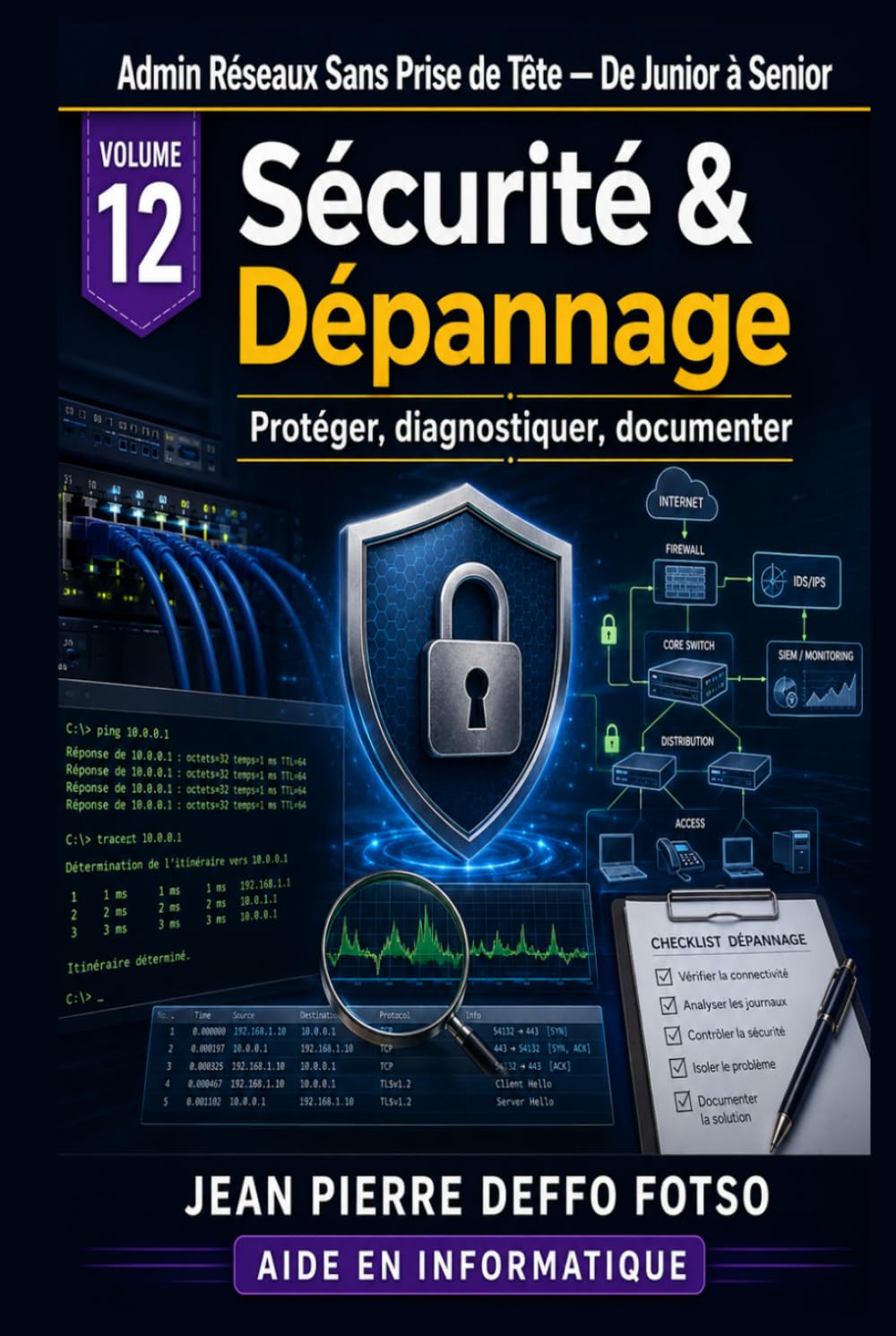 Collection Admin Réseaux Sans Prise de Tête De Junior à Senior Volume 12 : Sécurité & Dépannage: protéger, diagnostiquer, documenter (Edition Couleur)