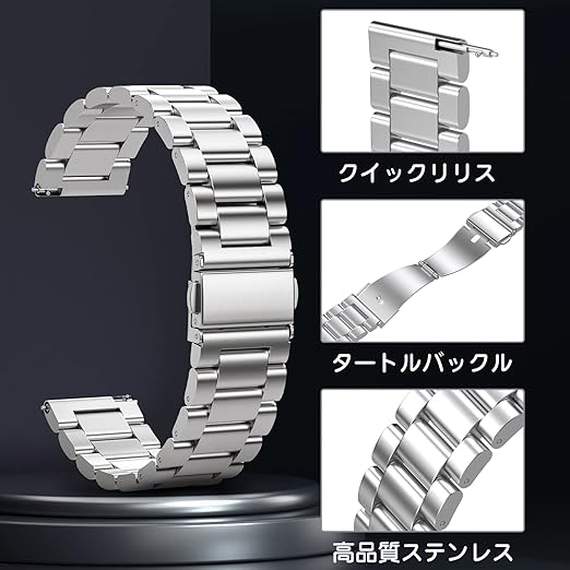 チタンバンド　20mm 　ブラック　簡単コマ調整 素敵でユニークな ブラック 20mm チタンバンド 簡単コマ調整の