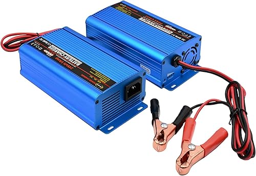 Miniatura 5 de Cargador de batería de 24V, cargador de batería inteligente automático, mantenedor, cargador de goteo de 5A e interruptor de ES con clips de