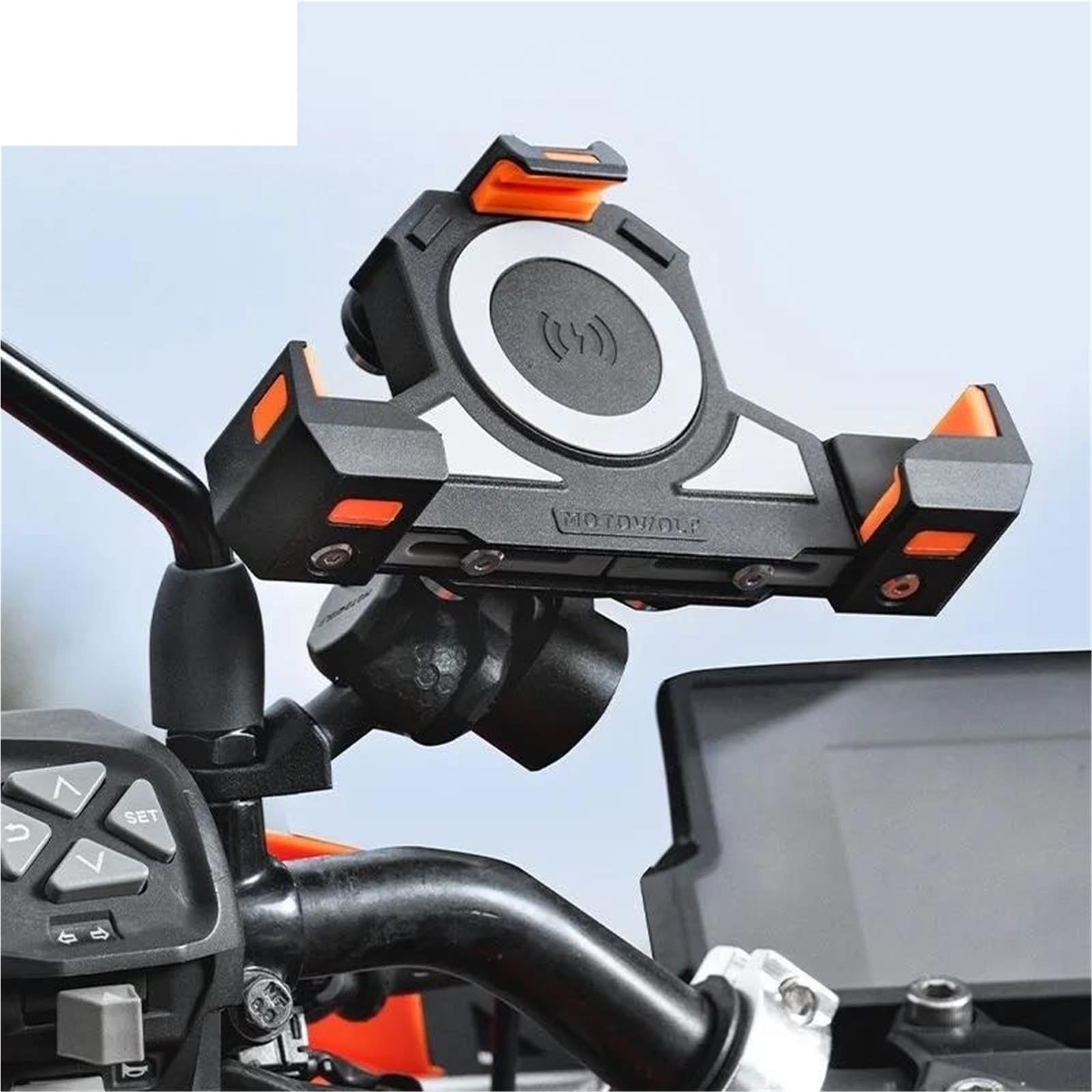 Supporto Per Cellulare Per Moto Motowolf, Ammortizzatore Per Manubrio, Triangoli, Supporto Fisso, Supporto Per Navigazione(Black)