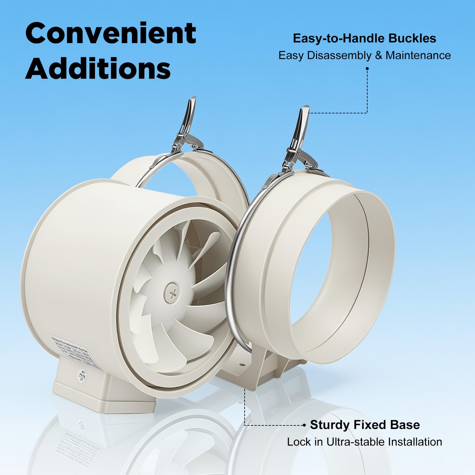 Ventilador de tubo de 195 mm – Ventilador de canal en línea | Ventilador de conducto de extracción, 136 W, 220 V, 2600 rpm, silencioso, para baño, oficina, salas de crecimiento