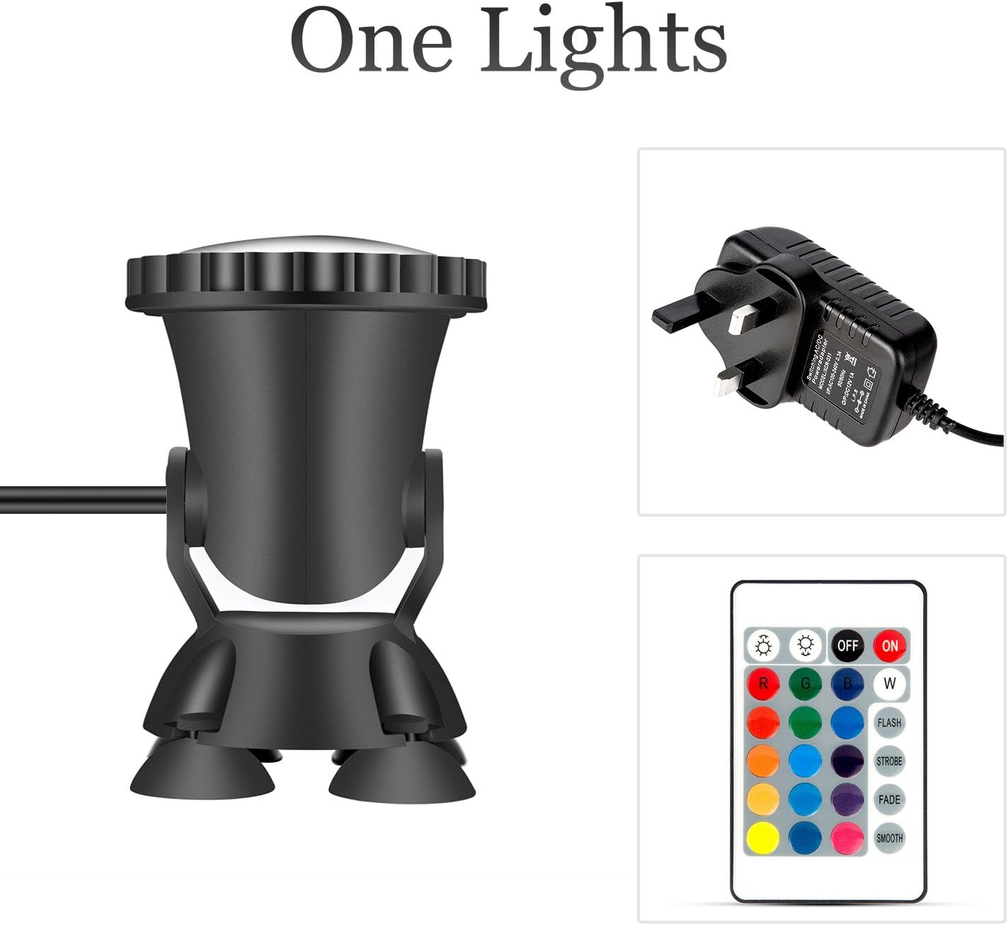 Mpanda LED Underwater Spotlight, 6W Multi-Color Changing Waterproof Decoration & Lighting Landscape Led Spotlight for Aquarium Fish Tank, Swimming Pool, Garden Fountain etc (one Lights)