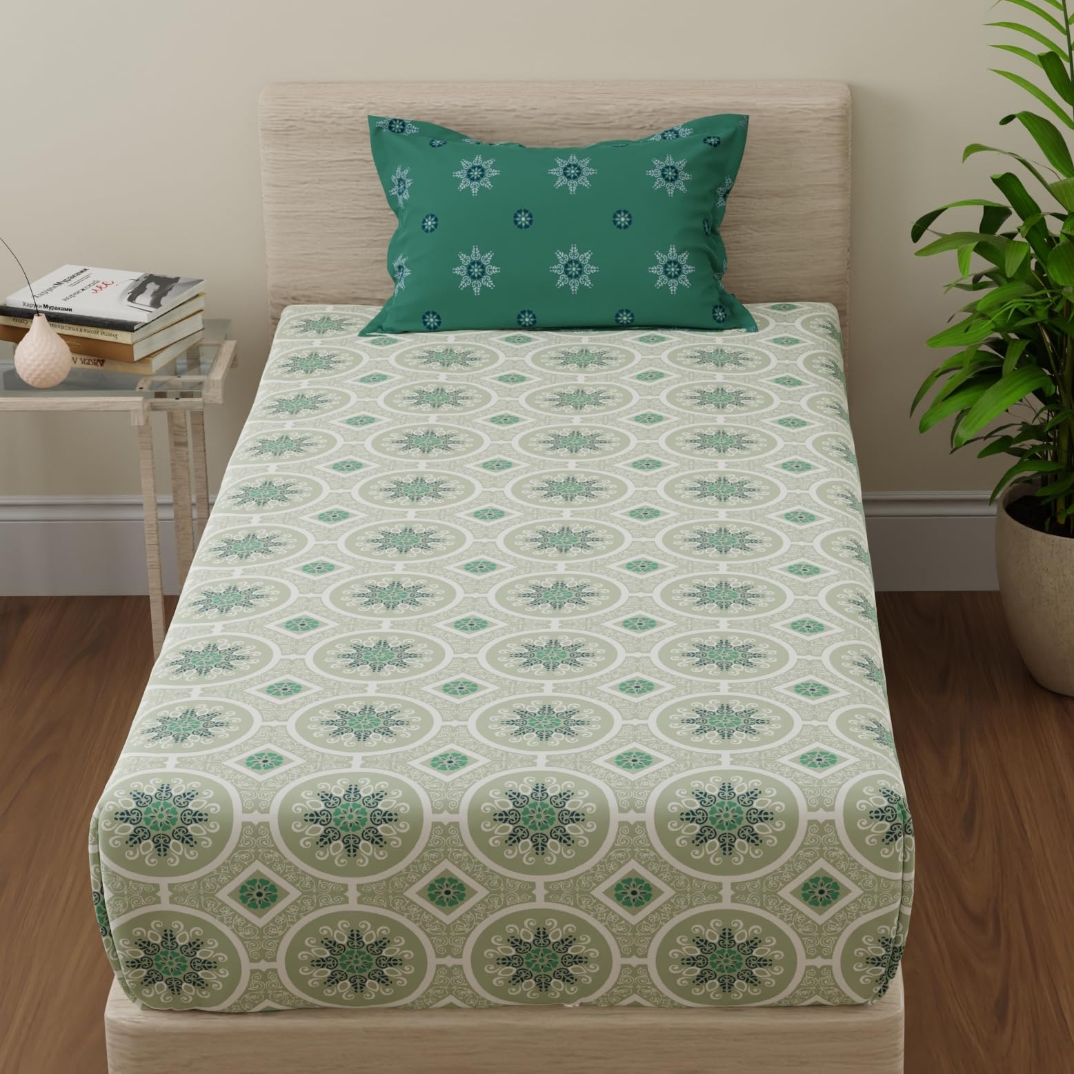 HUESLAND Mandala Bedsheets - Queen Size Cotton -24