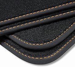 teileplus24 BV592 Velour Floor Mats Compatible with Cupra Formentor 2020-06/2024 Step Protection Driver Mat, Seam: Orange