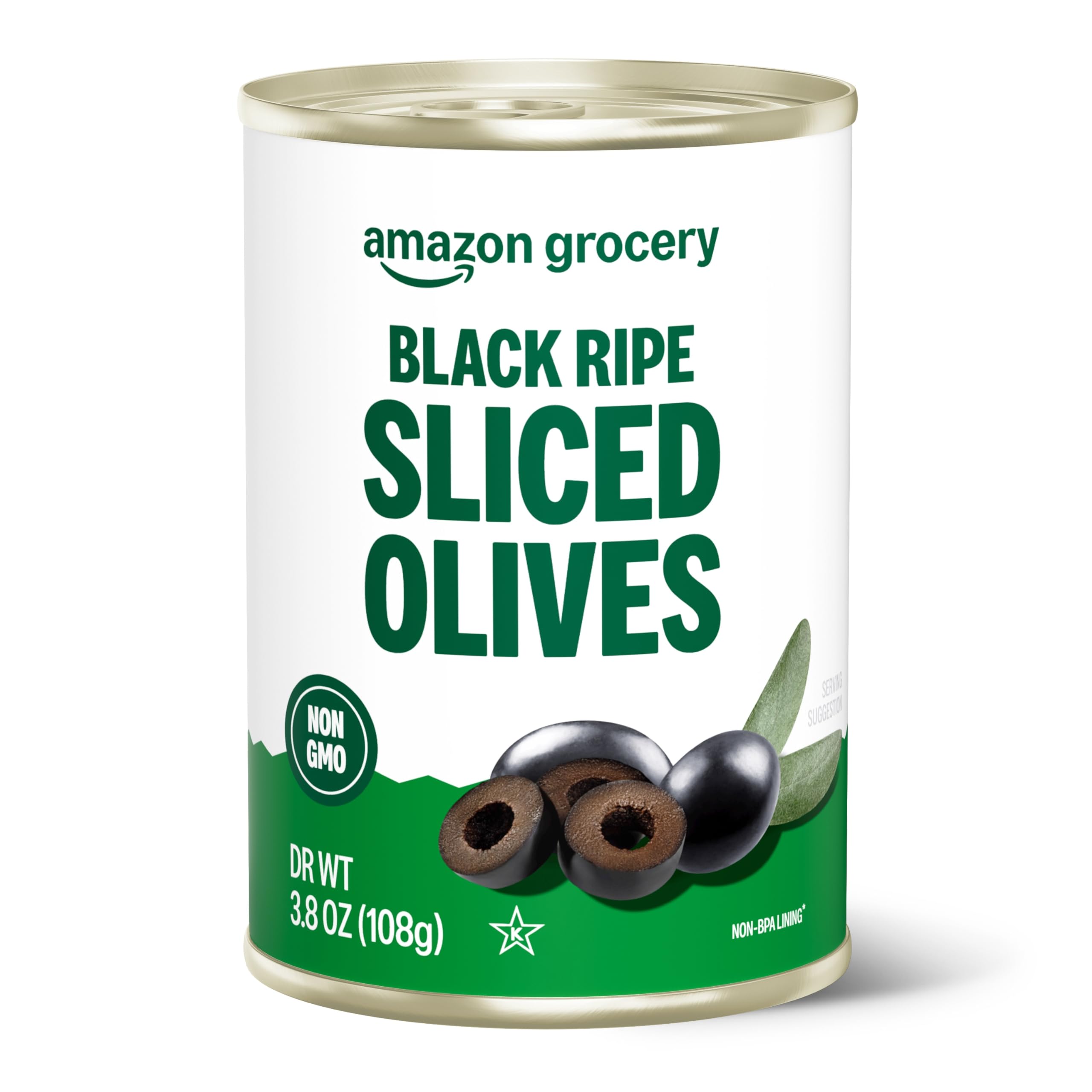 Amazon Grocery, Black Ripe Sliced Olives, 3.8 Oz (Previously Amazon Fresh, Packaging May Vary)