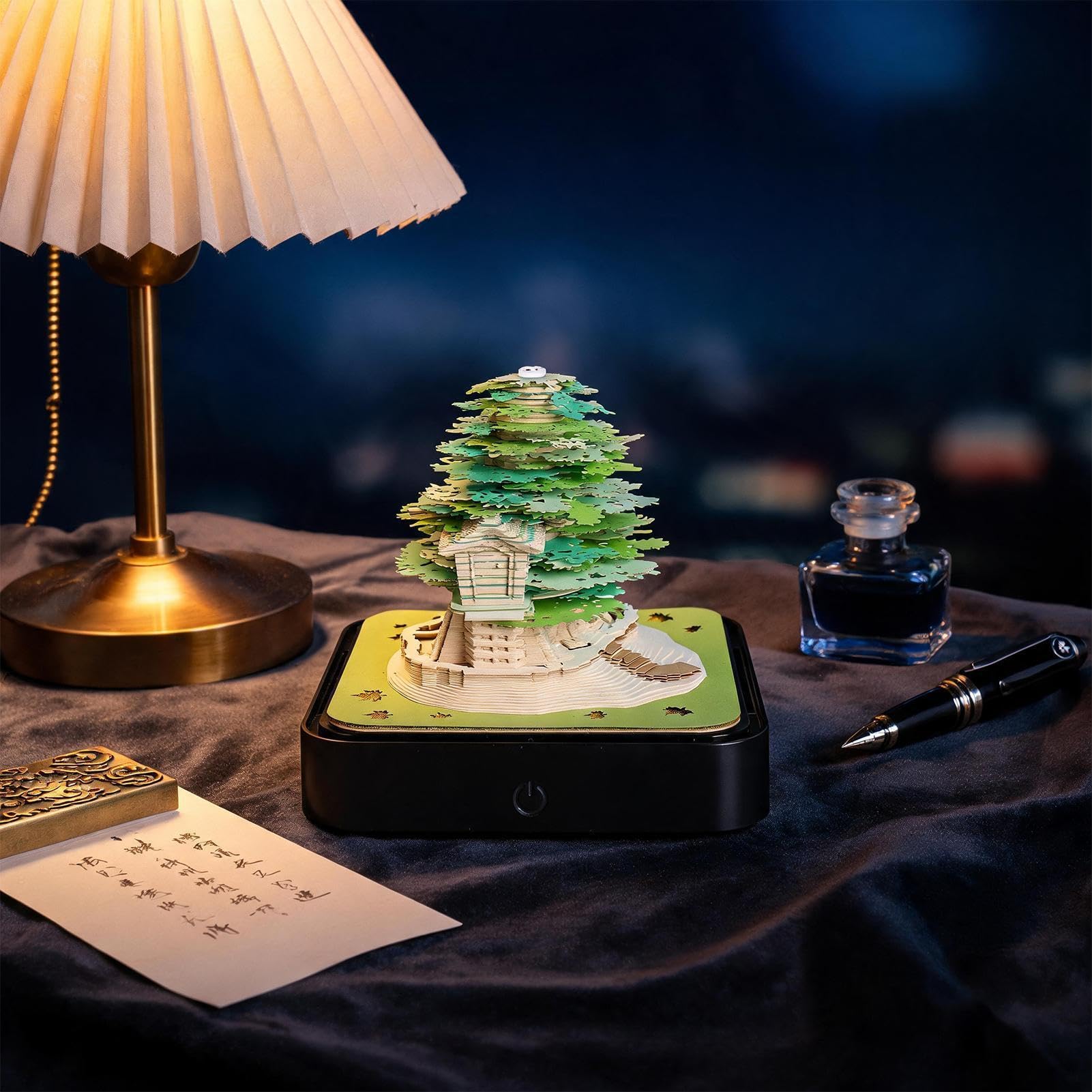 Generisch 3D Abreißkalender - Und Haus-Design Kunst-Notizblock | mit transparenter Staubschutzhaube Abreiß-Papier-Notizblock-Skulptur Für Lehrer, Schüler, tägliche Aufgaben, Habit-Tracking,