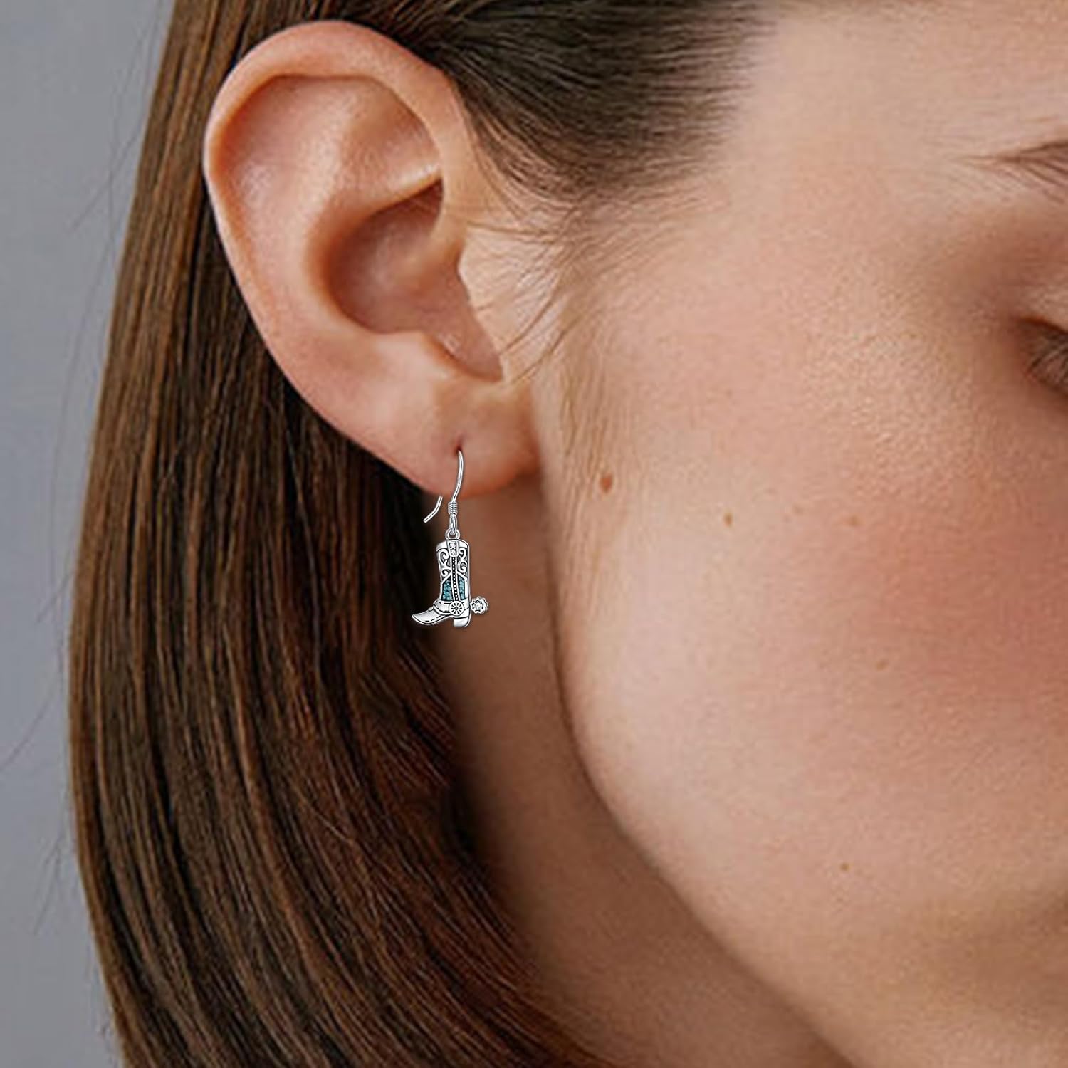 Western Earrings for Women 925 Sterling Silver Turquoise Western Country Dangle Drop Earrings Country Jewelry Gifts for Cowgirl Cowboy - Image 5