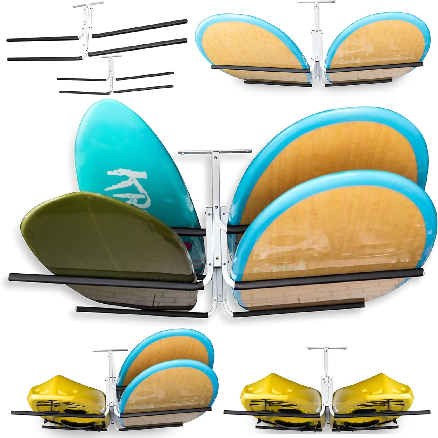 Kayak & Paddleboard Ceiling Storage Rack – Store Your Kayaks, SUP, Surfboard, Snowboard, Skis And More – Overhead Garage Storage Rack Kayak & Paddleboard Ceiling Storage Rack – Store Your Kayaks, SUP, Surfboard, Snowboard, Skis And More – Overhead Garage Storage Rack